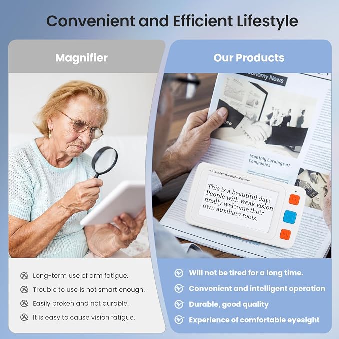 4.3" Digital Video Magnifier, 4X-32X Zoom Aid - Image 5