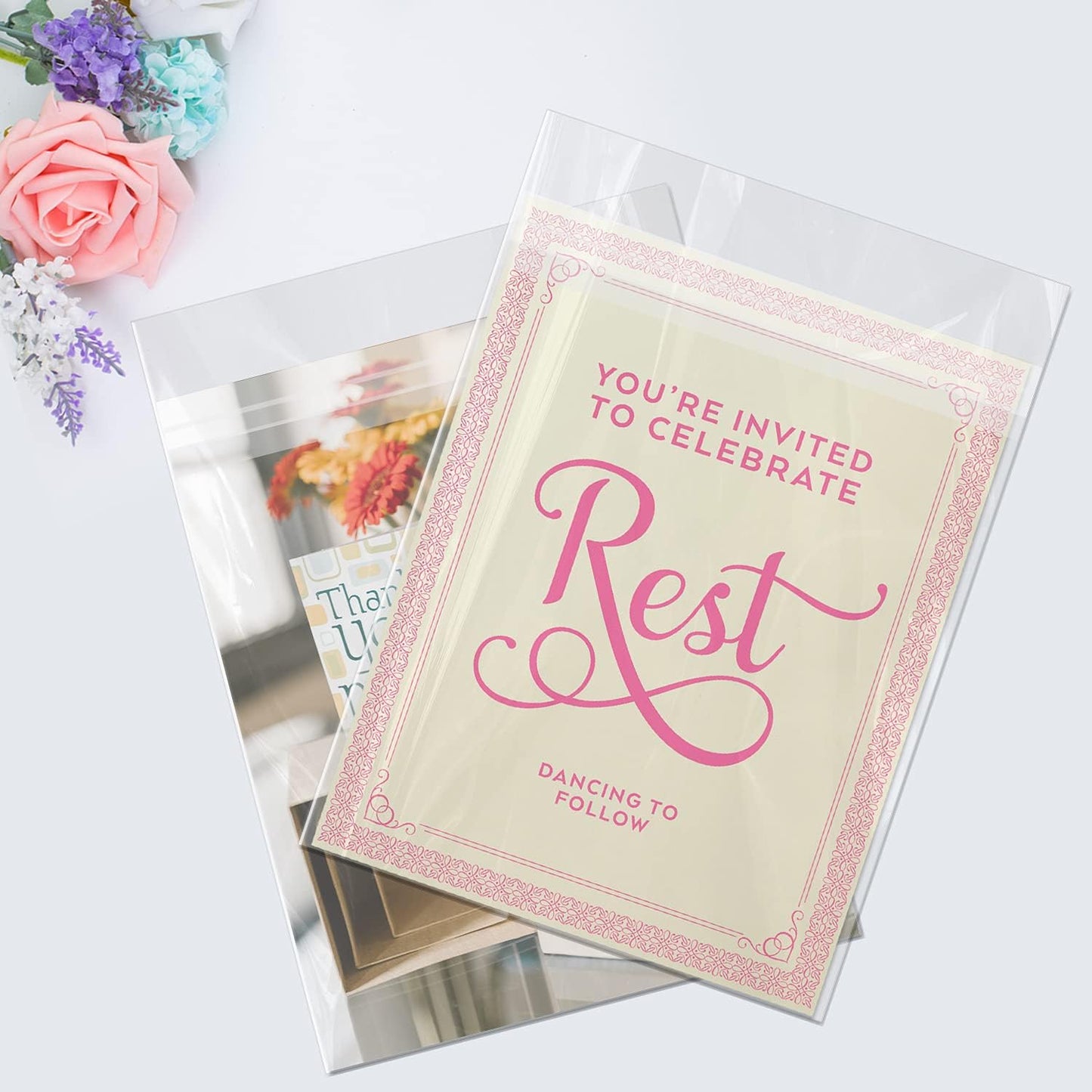 AUEAR 8" x 10" (100 Pack) Clear Plastic Sleeves - Acid Free 1.6mil Crystal Resealable Bags -Fit for 8x10 Prints & Photos, Handicraft