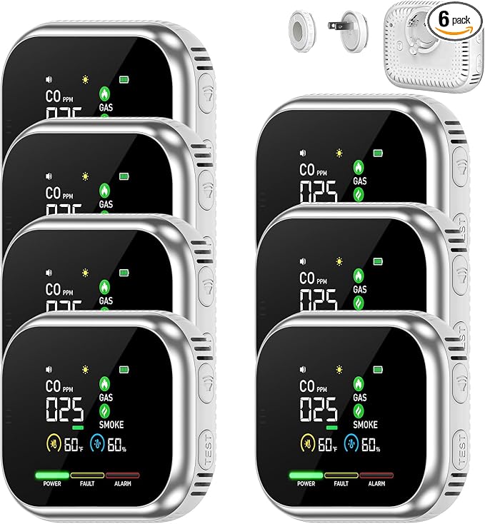 6 in 1 Indoor Air Quality Monitor, Portable Real-Time by WBQHEC