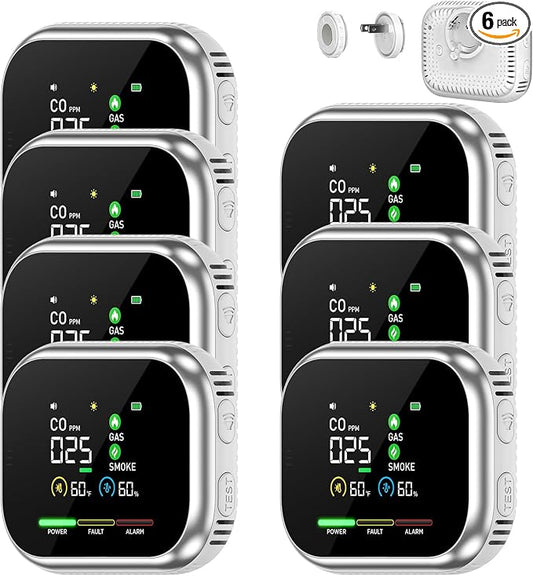 6 in 1 Indoor Air Quality Monitor, Portable Real-Time by WBQHEC