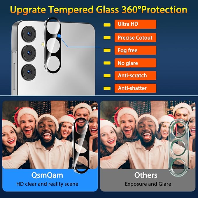 QsmQam 3 Pack Screen Protector for Samsung Galaxy A16 4G/5G + 3 Pack Camera - Image 8