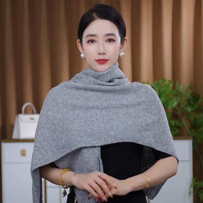 Shawls Wraps Women Triangle Sweater Scarf Warm Wool Blend Pashmina Cape Cold - Image 3