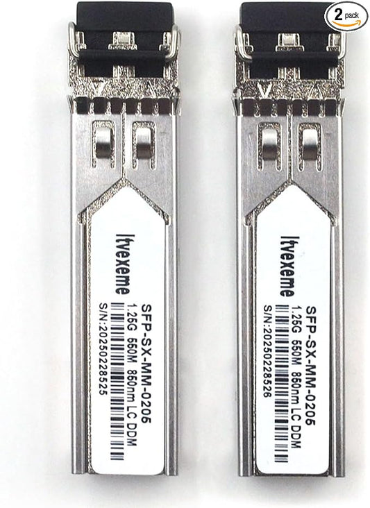 2 Pack 1.25G Multimode SFP LC Module, 1000Base-SX Gigabit Fiber Transceiver by Unknown