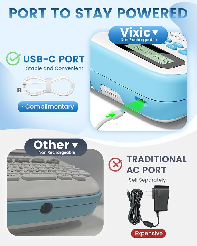 Vixic Label Maker Machine with Tape, Label Maker Waterproof-Labels, Portable - Image 6