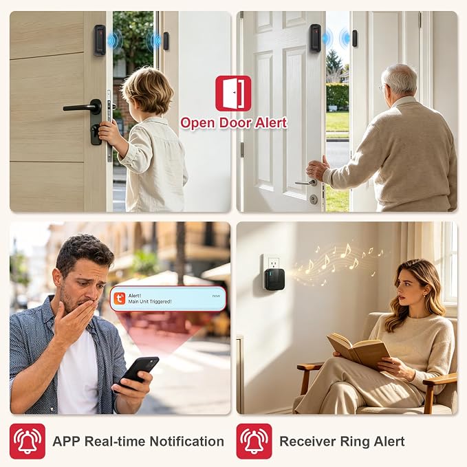 WiFi Door Chime, SanJie Door Sensor Alarm - Image 2