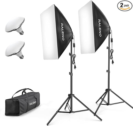 RALENO Softbox Lighting Kit, 20X28-Inch Softbox Photography Lighting by RaLeno