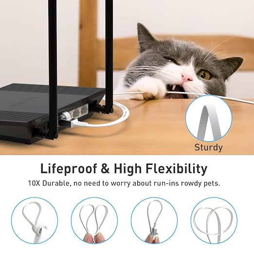 Cat 6a Ethernet Cable 100 Ft, Durable Flat Internet Network LAN Cable - Image 4