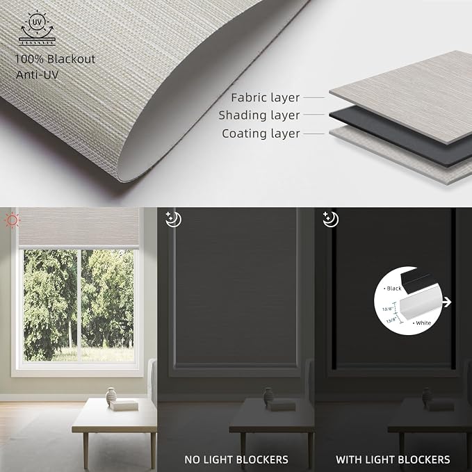 SmartWings Motorized 100% Blackout Shades Blinds, Custom Size, Cordless Window - Image 3