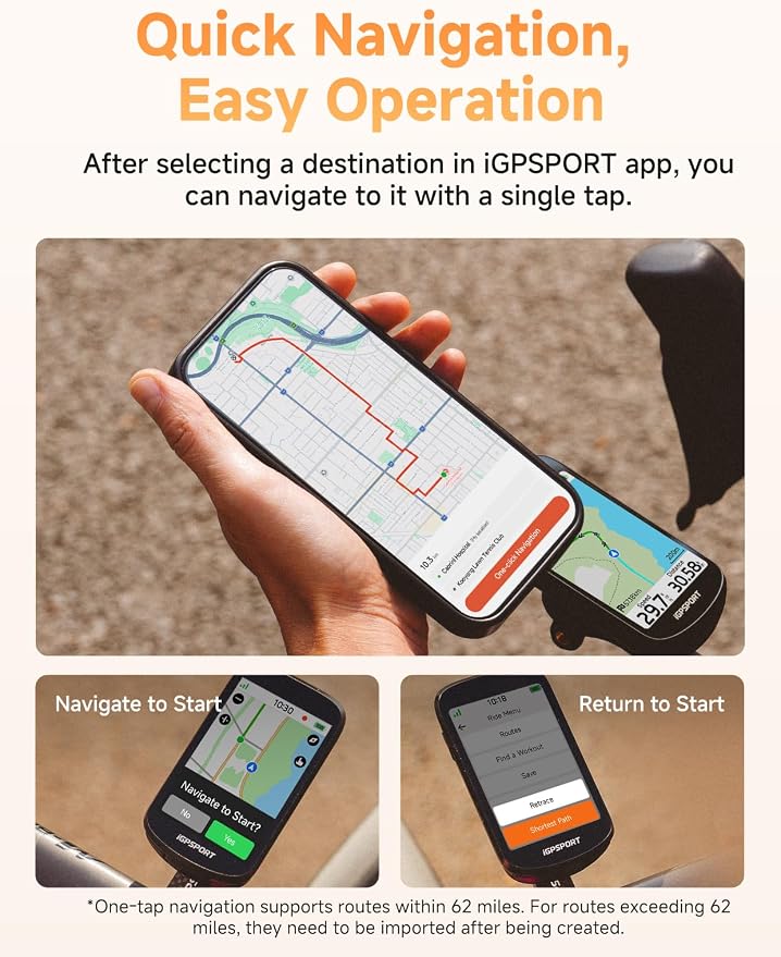 iGPSPORT BSC500 GPS Bike Computer, 3.3'' Touchscreen MAP & Voice Navigation - Image 4