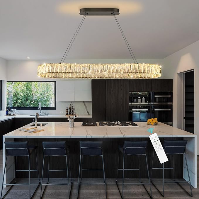 HAIXIANG LED Long Chandeliers for Dining Table Modern Chandelier Dimmable - Image 3