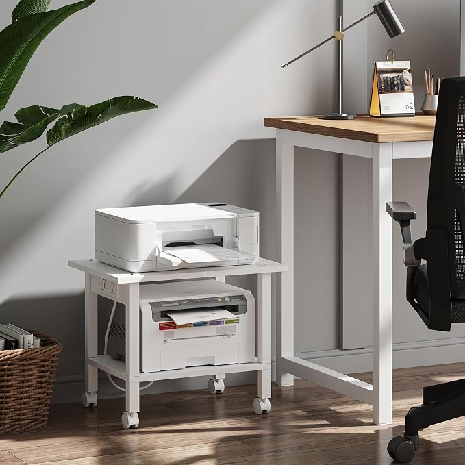 TUTOTAK 2 Tier Printer Stand, Rolling Printer Cart - Image 3