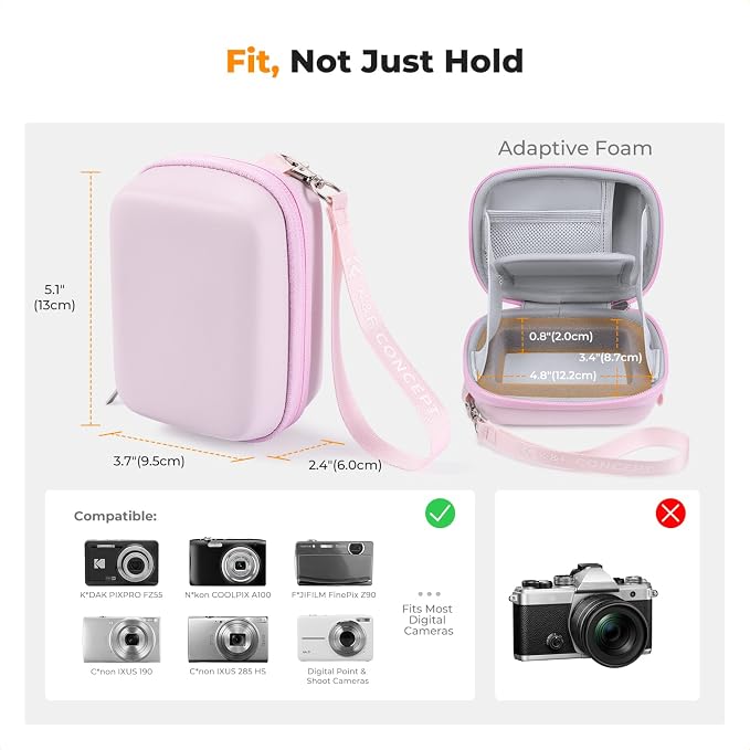 K&F CONCEPT Carrying Case for Digital Camera, Small Hard Shell Protective Case - Image 2