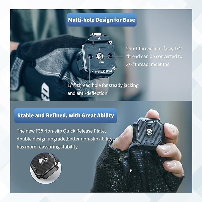 ULANZI F38 Multi-Hole Camera Quick Release Plate Kit, w 1/4" to 3/8" Screw - Image 4