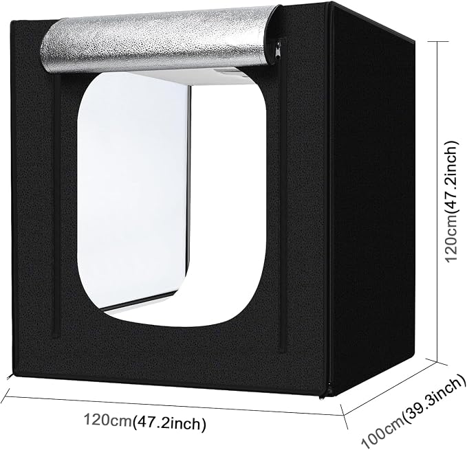 48"x48"x40" Large Photo Studio Light Box Photography, 4 Light LED Panels - Image 7