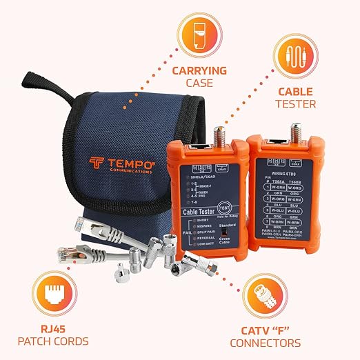 TEMPO Communications PA1594 Network Cable Tester | LAN & AV Cable Continuity - Image 7