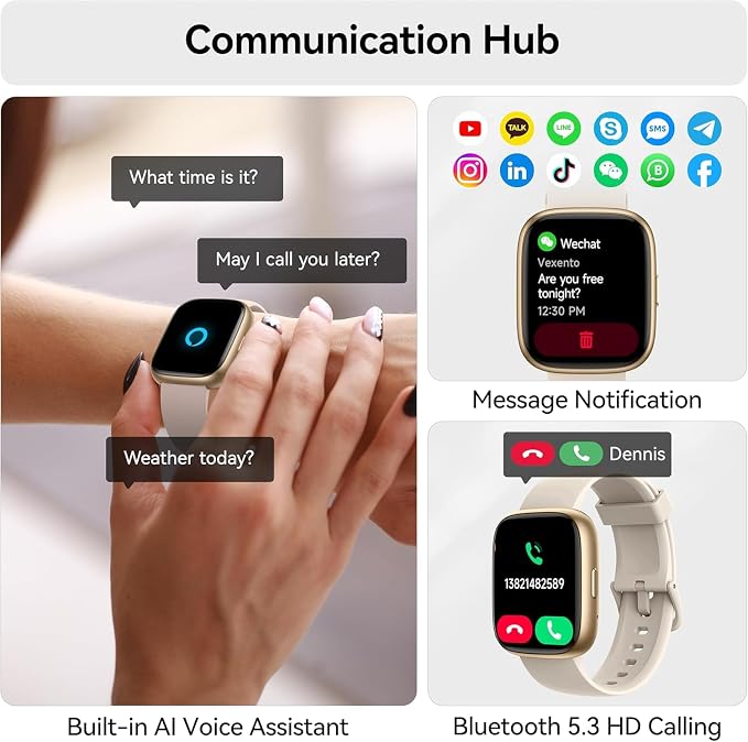 Smart Watch with Alexa Built-in, 1.83" HD Touchscreen Fitness Tracker with - Image 5