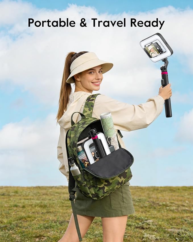 Magnetic Ring Light with Stand and Phone Clip, 6000mAh Phone Tripod with Light - Image 5