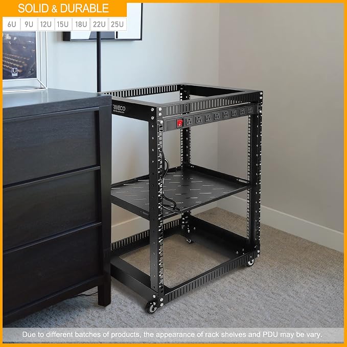 RIVECO 19" 12U Server Rack Open Frame - Image 5