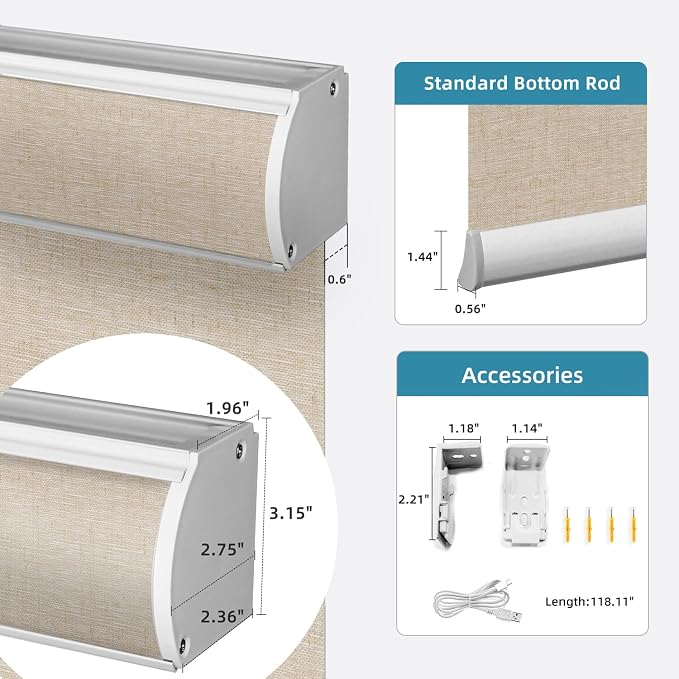 SmartWings Motorized Light Filtering Shades, Work - Image 7