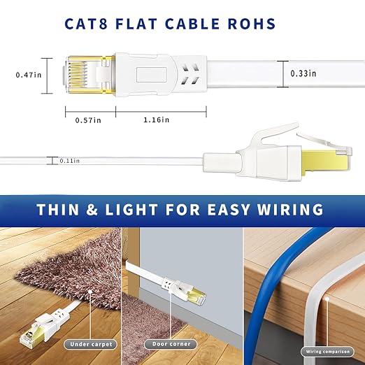 Ethernet Cable 25 FT, Cat8 High Speed Outdoor&Indoor Cat8 LAN Network Cable - Image 3