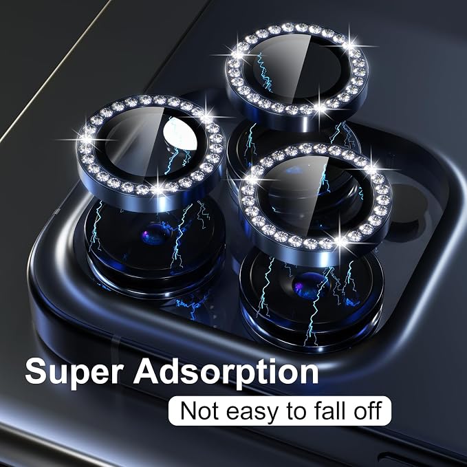Misea Compatible for iPhone 15 Pro/iPhone 15 Pro Max Camera Lens Protector Bling - Image 6