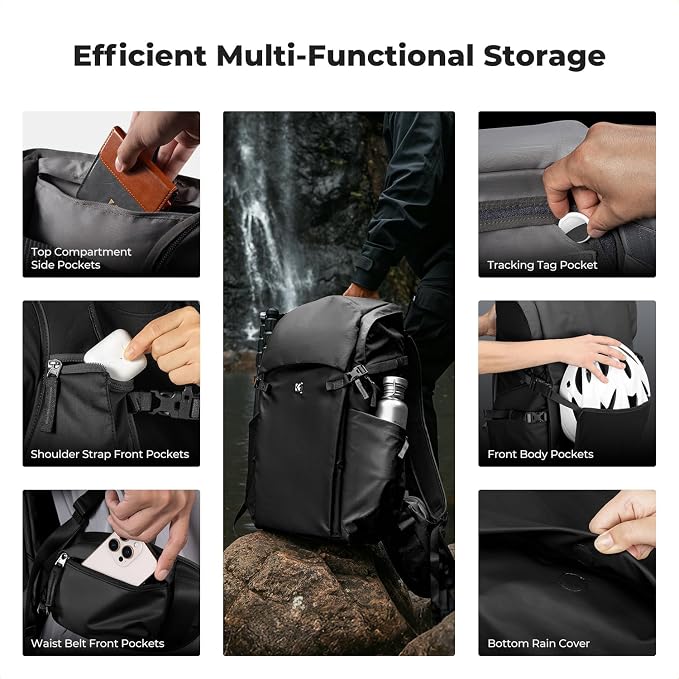 K&F CONCEPT Camera Backpack, 40L Large Capacity Camera Bag, Waterproof DSLR - Image 4