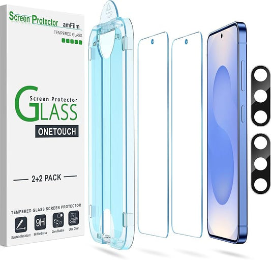 amFilm Auto-alignment OneTouch for Samsung Galaxy S25 6.2'' Screen Protector + by amFilm