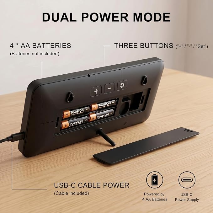JoFomp 10.5" Large Digital Wall Clock Battery Operated - Image 5