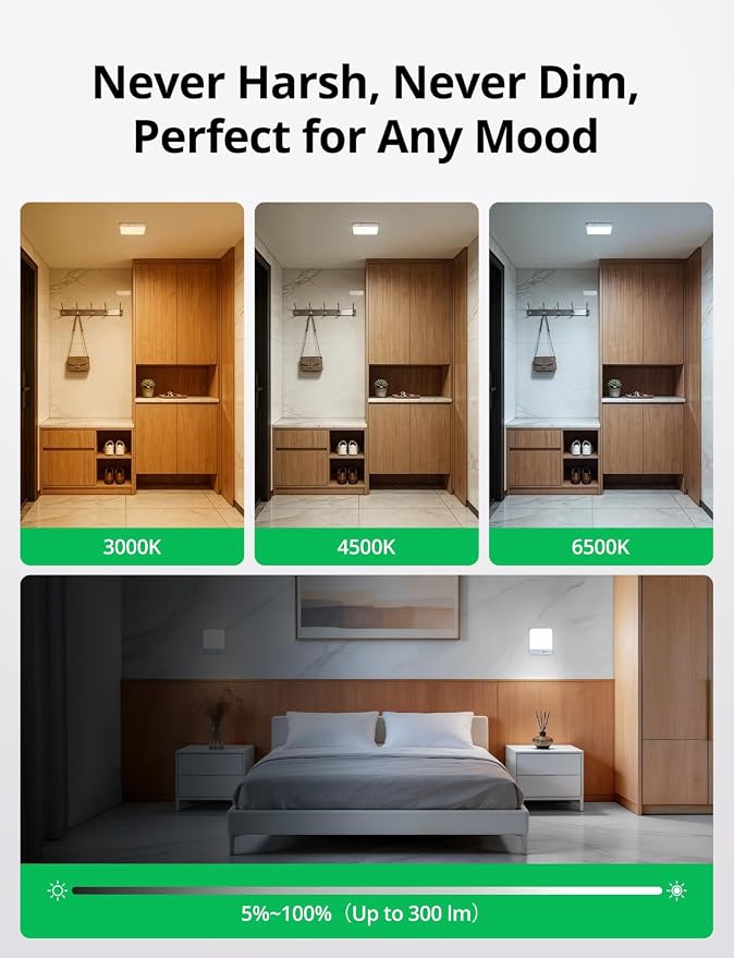Bojim Rechargeable Remote Control Battery Operated Motion Sensor Ceiling Light - Image 7