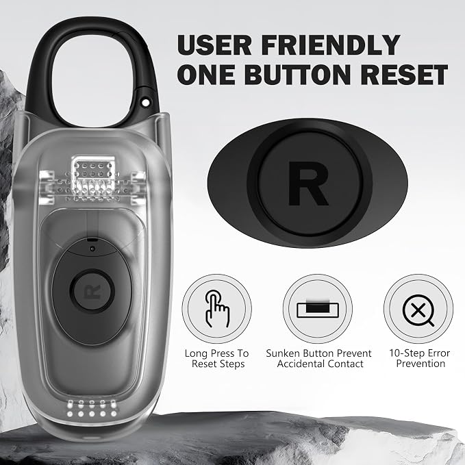 3D Pedometer for Walking with Removable Clip and Carabiner Simple Step Counter - Image 4