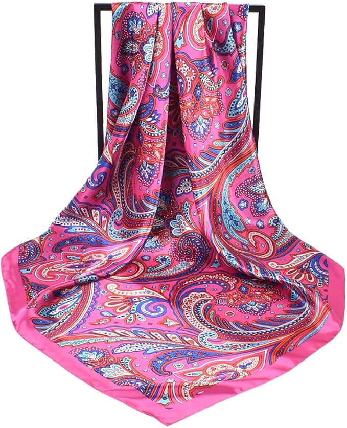 4Pcs Silk Head Scarves for Women Satin Hair Scarf 35”Large Square Bandana Silk - Image 2
