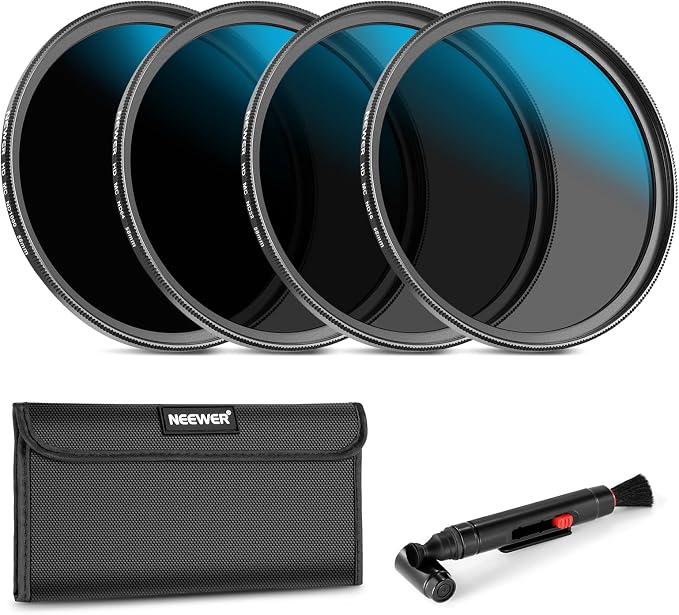 Neewer 58mm ND Lens Filter Set, ND16/ND32/ND64/ND1000, Lens Cleaning Pen by Neewer