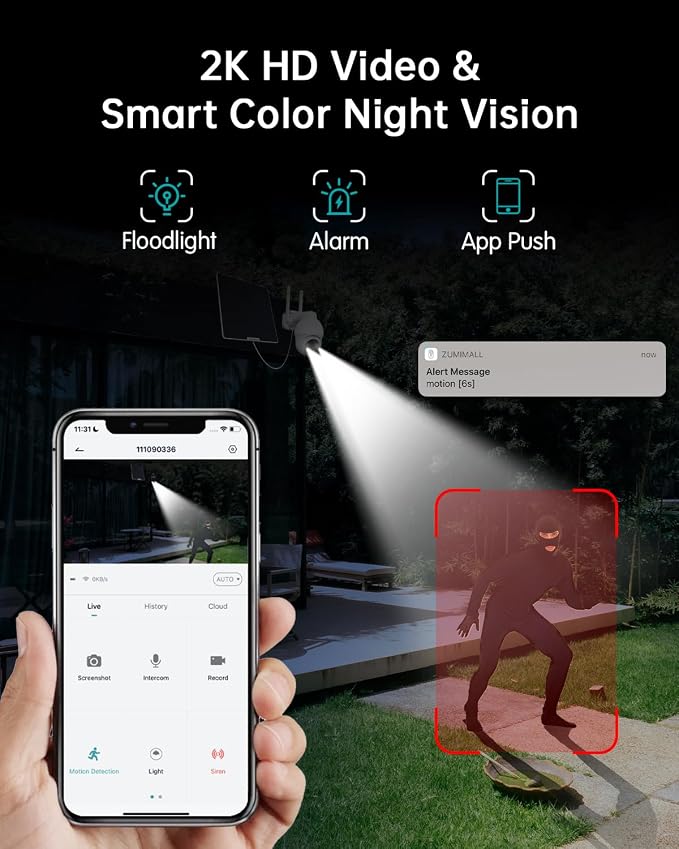 ZUMIMALL 4G LTE Cellular Security Camera, No WiFi Outdoor Camera Wireless - Image 4
