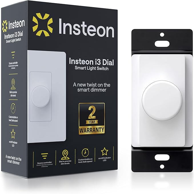 Insteon i3 Dial Smart Dimmer Light Switch, Smart Home and Electronics Rotary by Insteon