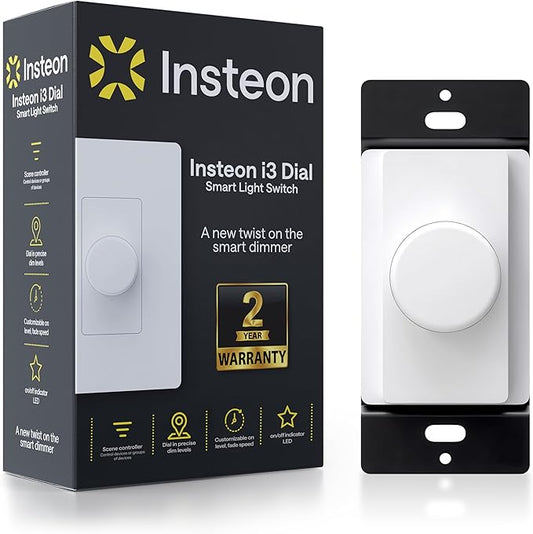Insteon i3 Dial Smart Dimmer Light Switch, Smart Home and Electronics Rotary by Insteon