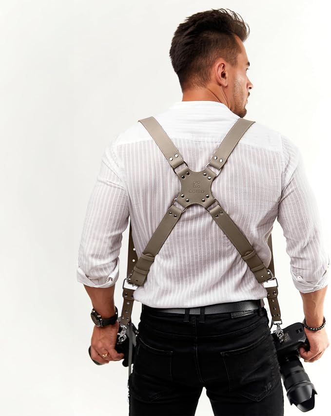 C Coiro Dual Camera Harness Shoulder Leather Camera Strap - Image 6