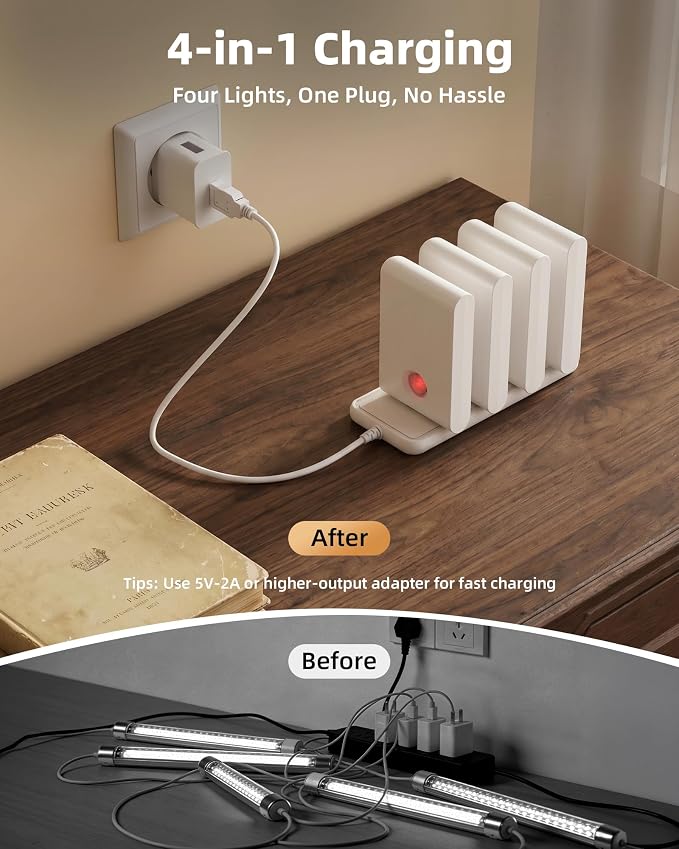 EZVALO Motion Sensor Night Lights, Rechargeable 1500mAh LED Stair Lights - Image 3