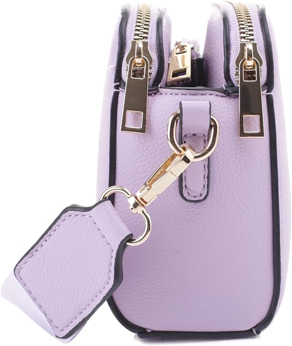 EVVE Crossbody Bags for Women Trendy Triple Zip Small Crossbody Camera Bag Purse - Image 6