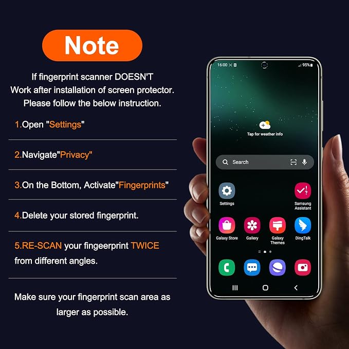 UniqueMe for Samsung Galaxy S21 FE 5G Screen Protector, Tempered Glass and - Image 3