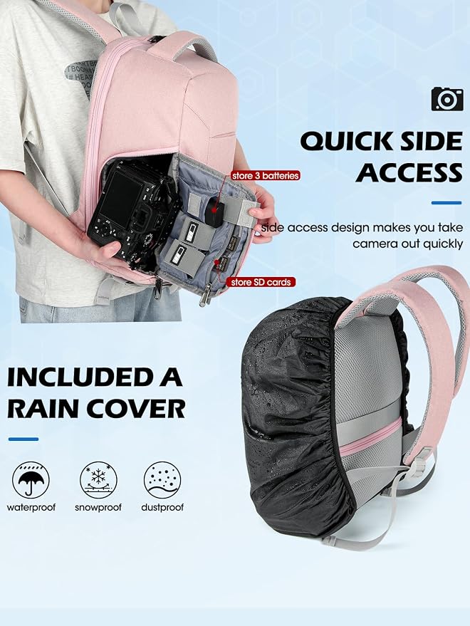 RAINSMORE Camera Backpack for DSLR SLR Mirrorless Cameras - Image 4