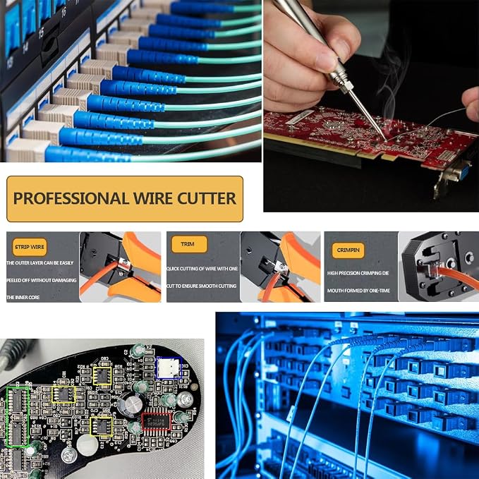LEATBUY Network Crimp Tool Kit for RJ45/RJ11/RJ12/CAT5/CAT6/Cat5e/8P, - Image 5