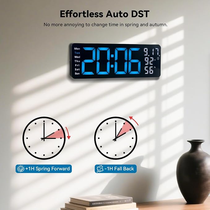 Digital Wall Clock Large Display, 17.3" Digital Clock - Image 5