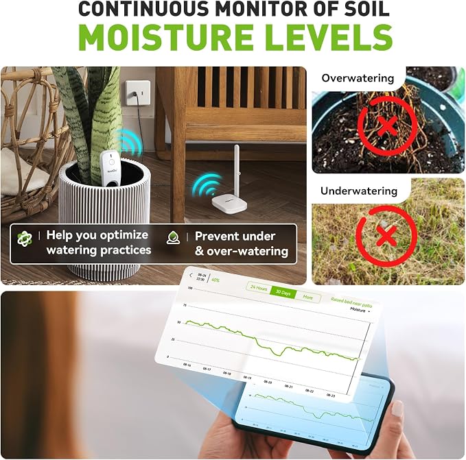 RainPoint 3-in-1 APP Remote Monitoring WiFi Soil Meter - Image 3