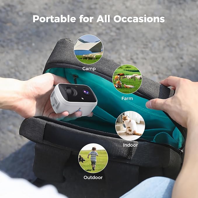 Hiseeu Solar Security Cameras Wireless Outdoor, Battery Powered 3K 4MP - Image 3