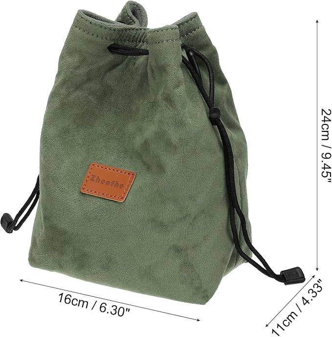 PATIKIL Camera Lens Pouch, L Size Drawstring Lens Case Flannel Camera Lens - Image 2