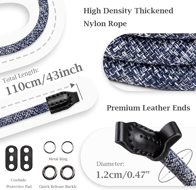 VOVMOEYA Nylon Braided Camera Rope Strap, Camera Neck Shoulder Strap - Image 3
