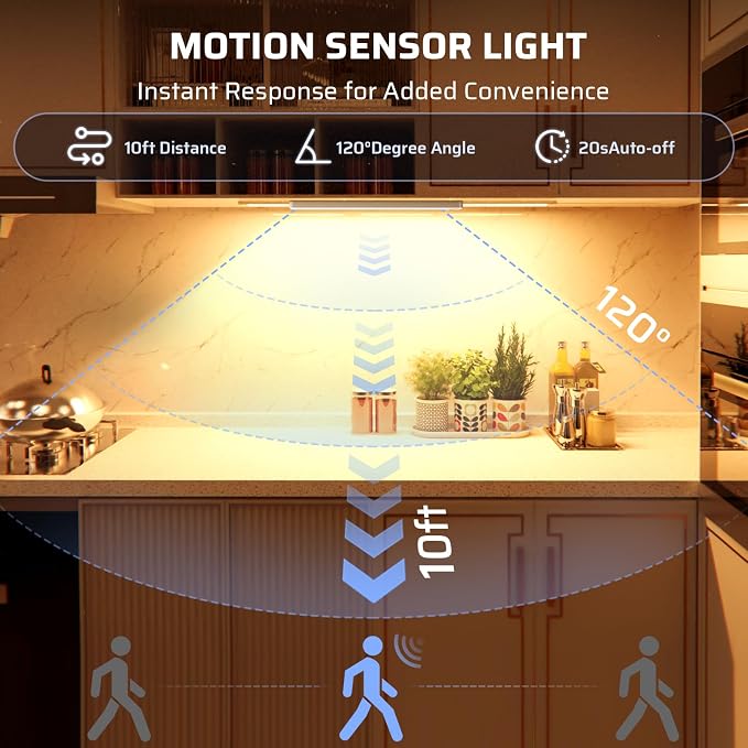 Under Cabinet Lighting Wireless LED Motion Sensor Magnetic Light 2500maAh - Image 2