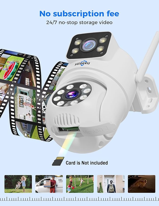 Hiseeu 2 Pack Wireless Security Camera 5G/2.4G WiFi Dual Lens PTZ Camera - Image 4
