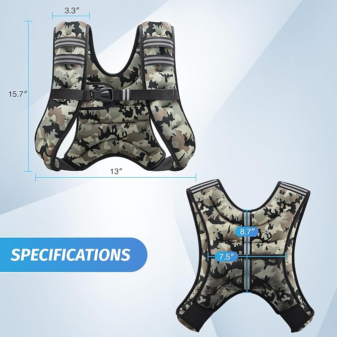 ZELUS Weighted Vest, 6lb/8lb/12lb/16lb/20lb/25lb/30lb Weight Vest - Image 8