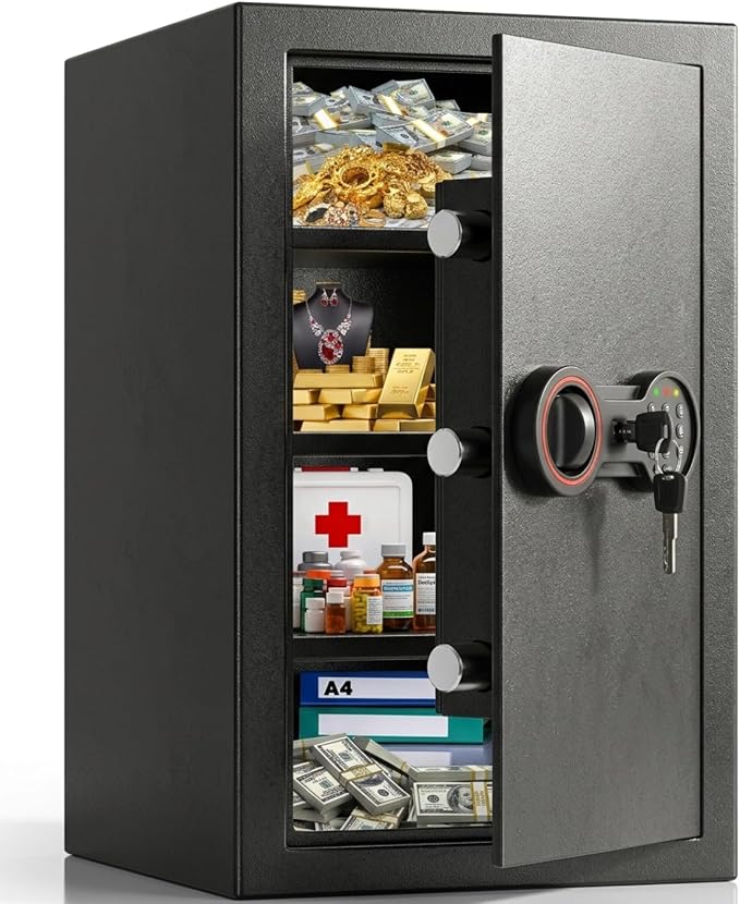 Large Safe Box with LED Light, Anti-theft Home Safe with Digital Keypad by BuildYourSafekeepingSystem
